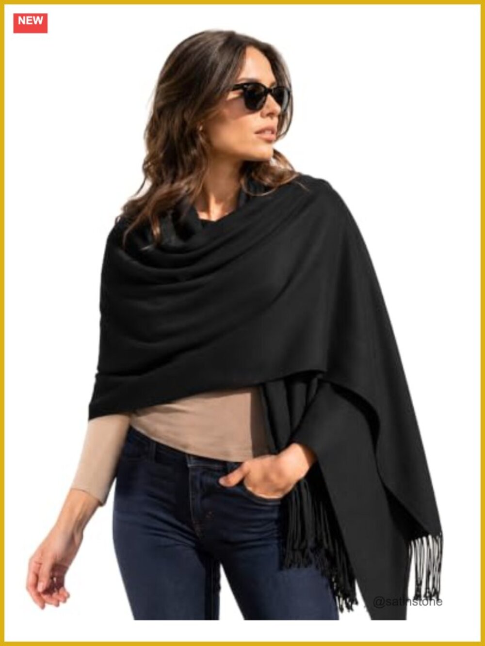 Elegant Faux Fur Pashmina Shawl Wrap Women Travel Wedding